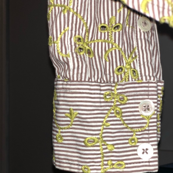 Anthropologie Odille Embroidered Button Down Blouse. - Picture 14 of 15